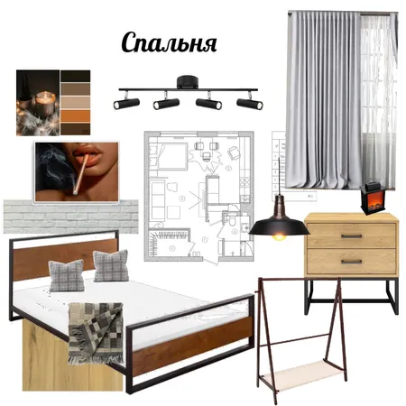 спальня лофт Interior Design Mood Board by Надежда Широбокова on Style Sourcebook