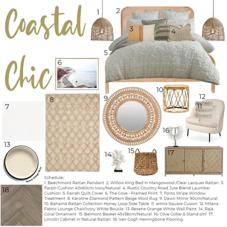 Coastal Chic - Bedroom Interior Design Mood Board by 2nd Charnce Interior Designs on Style Sourcebook