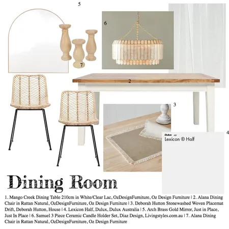 Dining Room Interior Design Mood Board by Gabby Francisco on Style Sourcebook