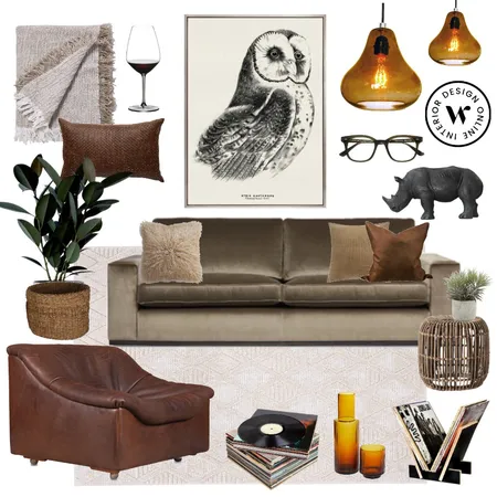 Retro Inspired Living Room Interior Design Mood Board by The Whole Room on Style Sourcebook