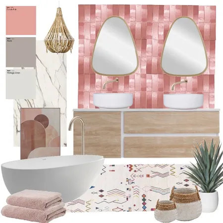 Blush Geo Boho Bathroom Interior Design Mood Board by abunch1 on Style Sourcebook
