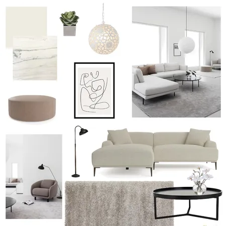 Minimalism Living room Grey Interior Design Mood Board by Marina AR on Style Sourcebook
