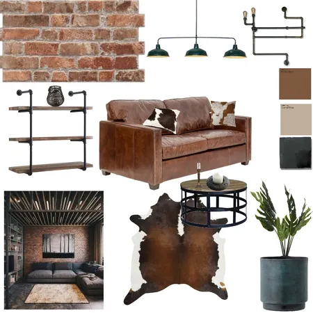 INDUSTRIAL LOUNGE Interior Design Mood Board by Kristine Goodwin on Style Sourcebook