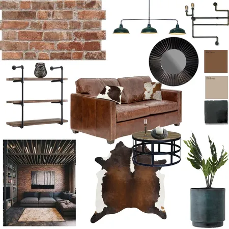 INDUSTRIAL LOUNGE Interior Design Mood Board by Kristine Goodwin on Style Sourcebook