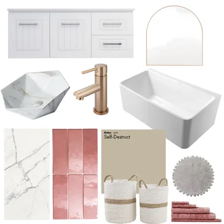 Pink Marble Bathroom Interior Design Mood Board by enya_savory on Style Sourcebook