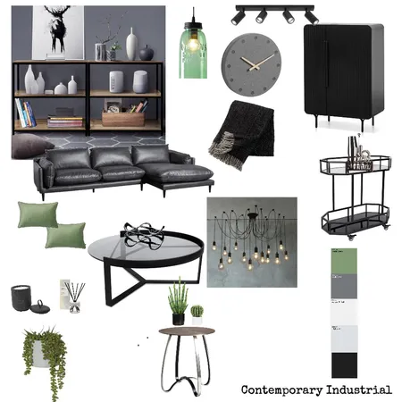Industrial Contemp Living Room Interior Design Mood Board by LOLITA on Style Sourcebook