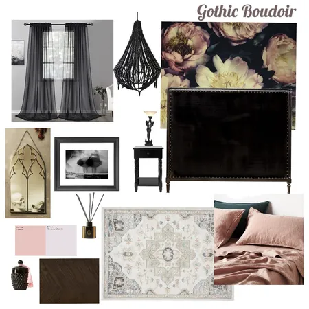 Gothic Boudoir Interior Design Mood Board by aehs.interiors on Style Sourcebook