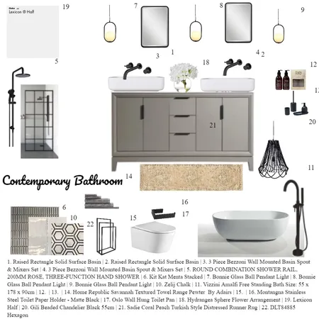 Bathroom Final Interior Design Mood Board by Hloni Makuluma on Style Sourcebook