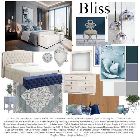 bedroom Interior Design Mood Board by likeaqueen on Style Sourcebook