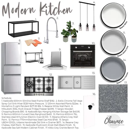 Modern Kitchen Sample Board Interior Design Mood Board by 2nd Charnce Interior Designs on Style Sourcebook