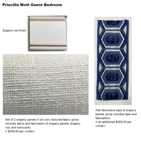 Mott guest bedroom draperies Interior Design Mood Board by Intelligent Designs on Style Sourcebook