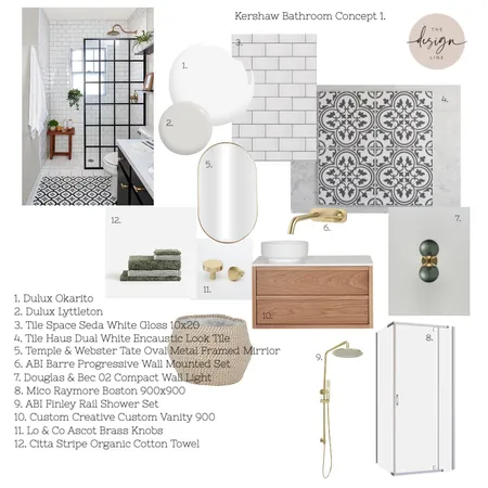 Kershaw Bathroom - Concept 1 Interior Design Mood Board by The Design Line on Style Sourcebook