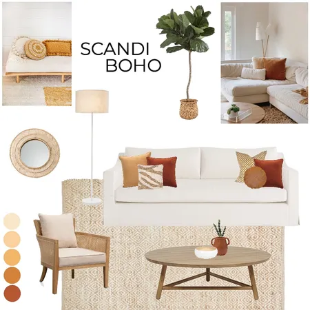Scandi Boho Living Room Interior Design Mood Board by sarahramsden on Style Sourcebook