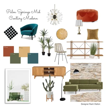 Palm Springs Mid Century Modern Interior Design Mood Board by rachwalton on Style Sourcebook