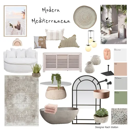 Modern Mediterranean Interior Design Mood Board by rachwalton on Style Sourcebook