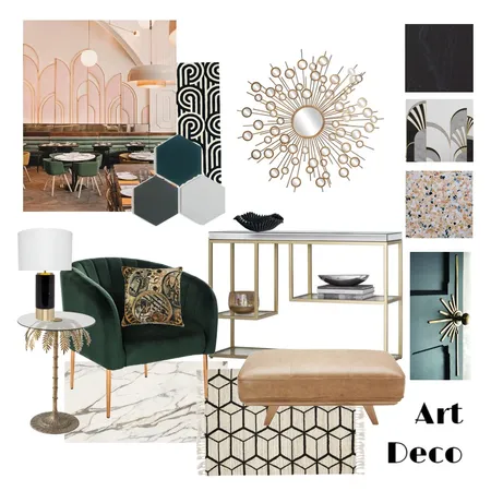Art deco sitting room Interior Design Mood Board by juliaanido on Style Sourcebook