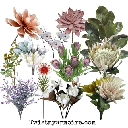 artificial flowers Interior Design Mood Board by Twist My Armoire on Style Sourcebook