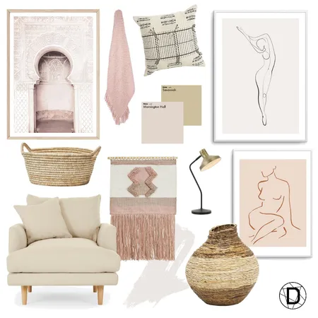 Chilled Pink Interior Design Mood Board by Designingly Co on Style Sourcebook