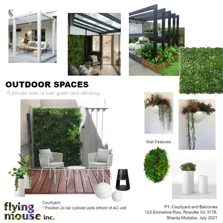 P1: Sharda - Courtyard and Balconies Interior Design Mood Board by Flyingmouse inc on Style Sourcebook