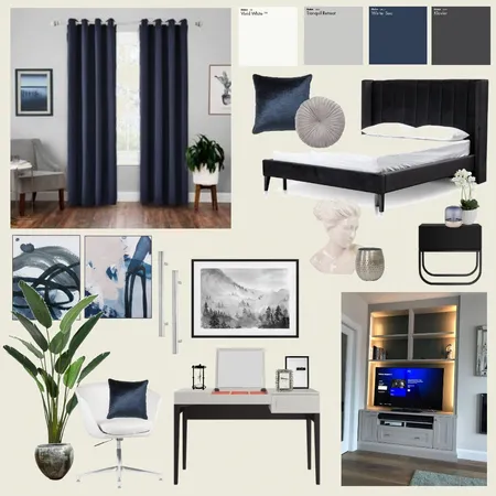 Navy & Grey Bedroom Interior Design Mood Board by emmakessell on Style Sourcebook