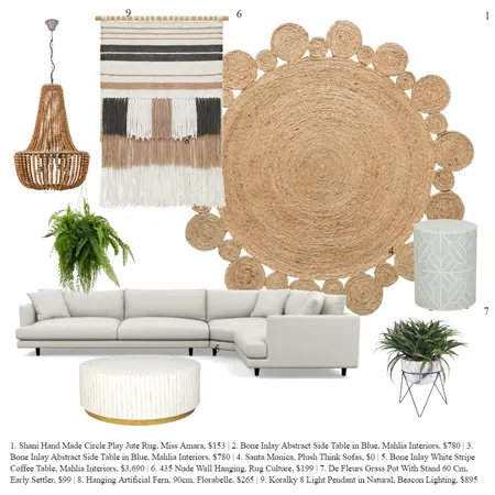 Boho Living room Interior Design Mood Board by Jasmine Rumsey on Style Sourcebook