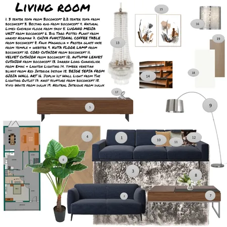 Living room sample board Interior Design Mood Board by Harry Tran on Style Sourcebook