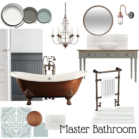 Heartwood Farm master bath Interior Design Mood Board by BRAVE SPACE interiors on Style Sourcebook