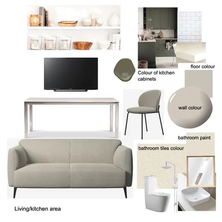 QC 2 kitchen/living/bathroom area Interior Design Mood Board by Margo Midwinter on Style Sourcebook