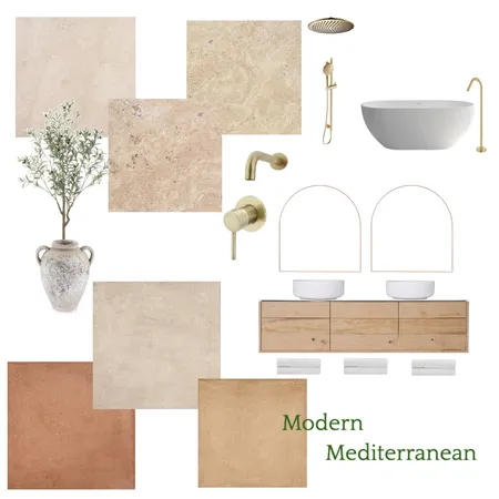 Modern Mediterranean En Suite Interior Design Mood Board by jadelemoigne on Style Sourcebook