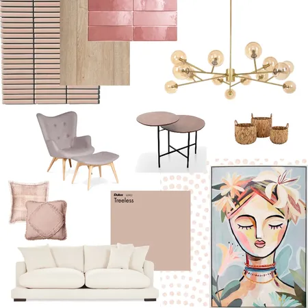 Pink Living Interior Design Mood Board by TahnaMarie on Style Sourcebook