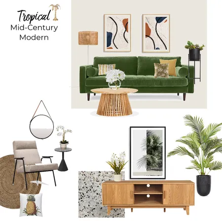 Tropical Mid Century Interior Design Mood Board by aimeegandia on Style Sourcebook