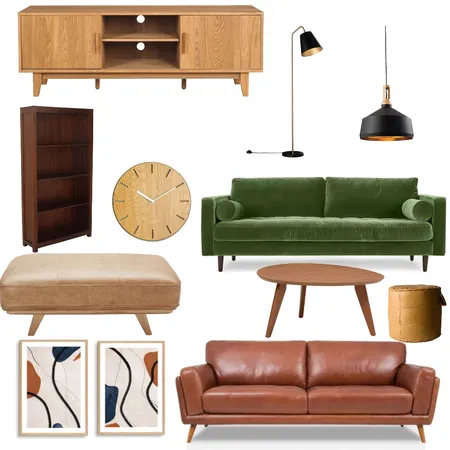 Mid century modern living room Interior Design Mood Board by Jooo on Style Sourcebook