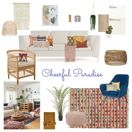 boho living room Interior Design Mood Board by Imaan on Style Sourcebook