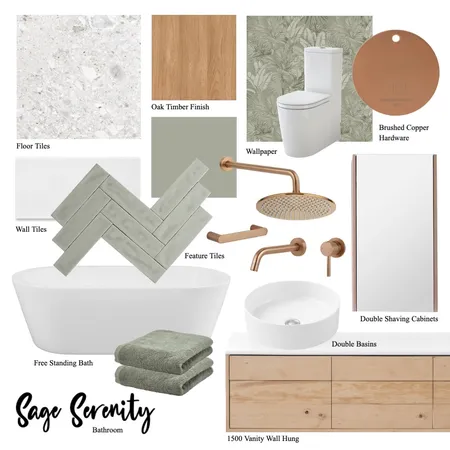 Sage Serenity Bathroom Interior Design Mood Board by Polished Creative on Style Sourcebook