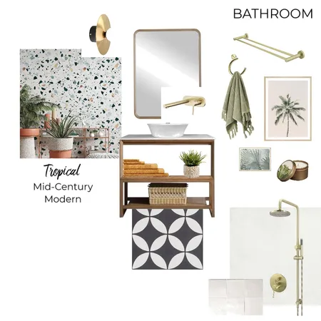 Tropical Mid Century Bathroom Interior Design Mood Board by aimeegandia on Style Sourcebook