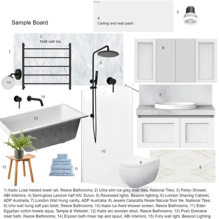 Becker - Sample Board Bathroom Proposal Interior Design Mood Board by Davinia Lorretta Design on Style Sourcebook