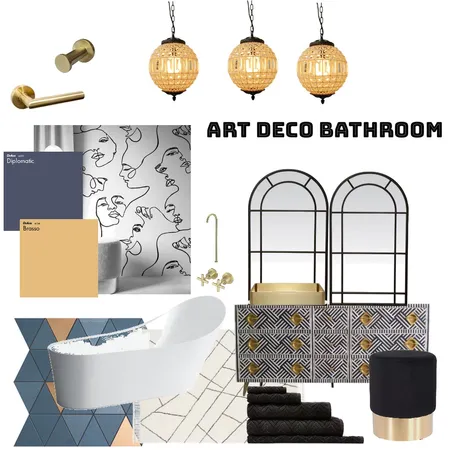 Art Deco Bathroom Interior Design Mood Board by Hillary.nelson on Style Sourcebook