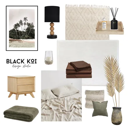 Tash's Bedroom Interior Design Mood Board by Black Koi Design Studio on Style Sourcebook