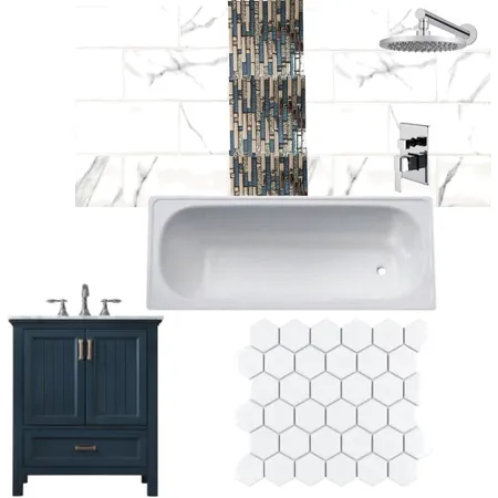 Ruxton ave: Blue vanity different marble wall look # 4 Interior Design Mood Board by Nesting Mood on Style Sourcebook