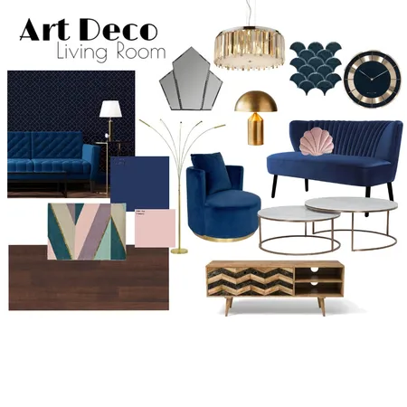 Art Deco Living Room Interior Design Mood Board by CMeredithxXx on Style Sourcebook