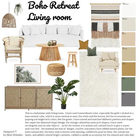 Assignment 3: Boho Retreat Interior Design Mood Board by lulumokadem7 on Style Sourcebook
