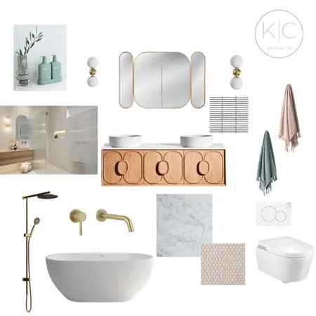 Soft and Warm Bathroom Interior Design Mood Board by kcdesignco on Style Sourcebook