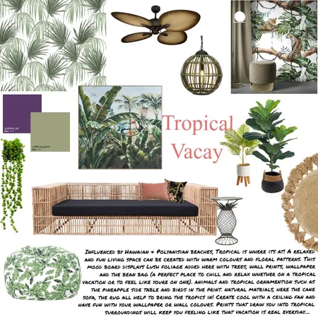 Tropical Vacay final Interior Design Mood Board by Sarah J Weston on Style Sourcebook