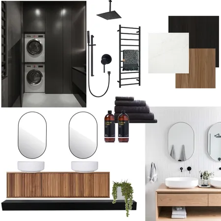 BLACK AND WHITE BATHROOM Interior Design Mood Board by gal ben moshe on Style Sourcebook