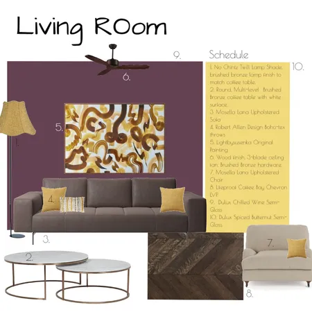 Living Room Interior Design Mood Board by Brooklyn on Style Sourcebook