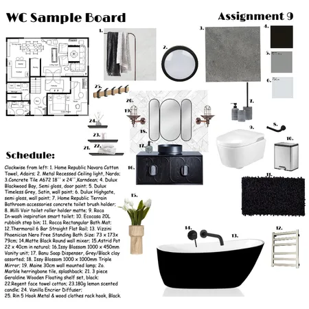 WC Interior Design Mood Board by mariyamshafaf on Style Sourcebook