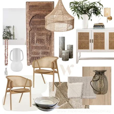Mediterranean Tribal Mix Dining Interior Design Mood Board by The Whole Room on Style Sourcebook