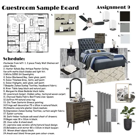 Guestroom Sample Interior Design Mood Board by mariyamshafaf on Style Sourcebook