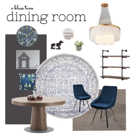 A Blues Tune Dining Room Interior Design Mood Board by tiffanytnniquette1224 on Style Sourcebook