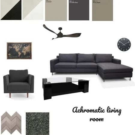 achromatic living room Interior Design Mood Board by kayliamara21 on Style Sourcebook
